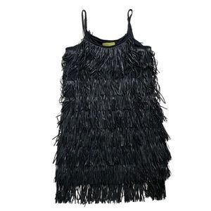 Fringe Leather Western Coachella cowboy Carter Festival Dress L